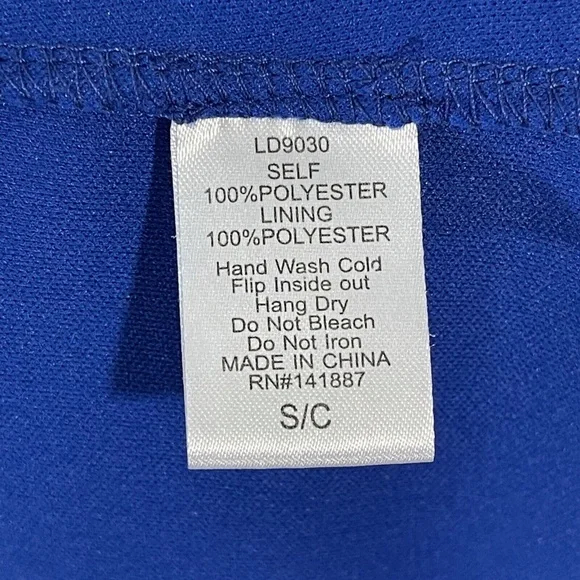 C. Luce Women’s Size Small Solid Blue Cut Out Sleeveless Fit and Flare Dress - Picture 6 of 10